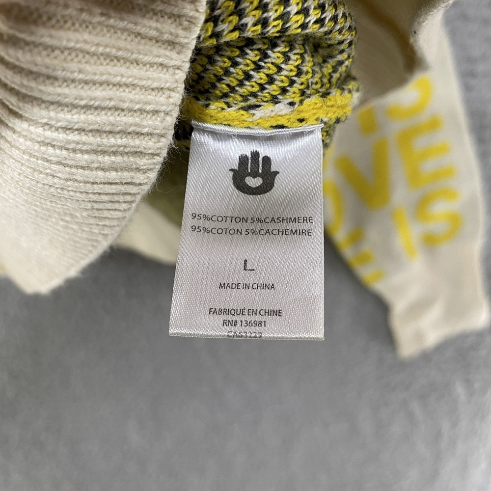 Spiritual Gangster Sweater Womens Large Yellow Love Is Love Graphic Cashmere - Picture 8 of 13